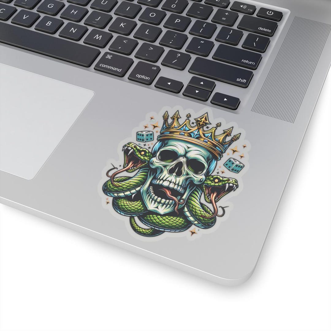 Snake Skull Sticker Kiss-cut, Roll the Dice Sticker, Hustler Sticker ...