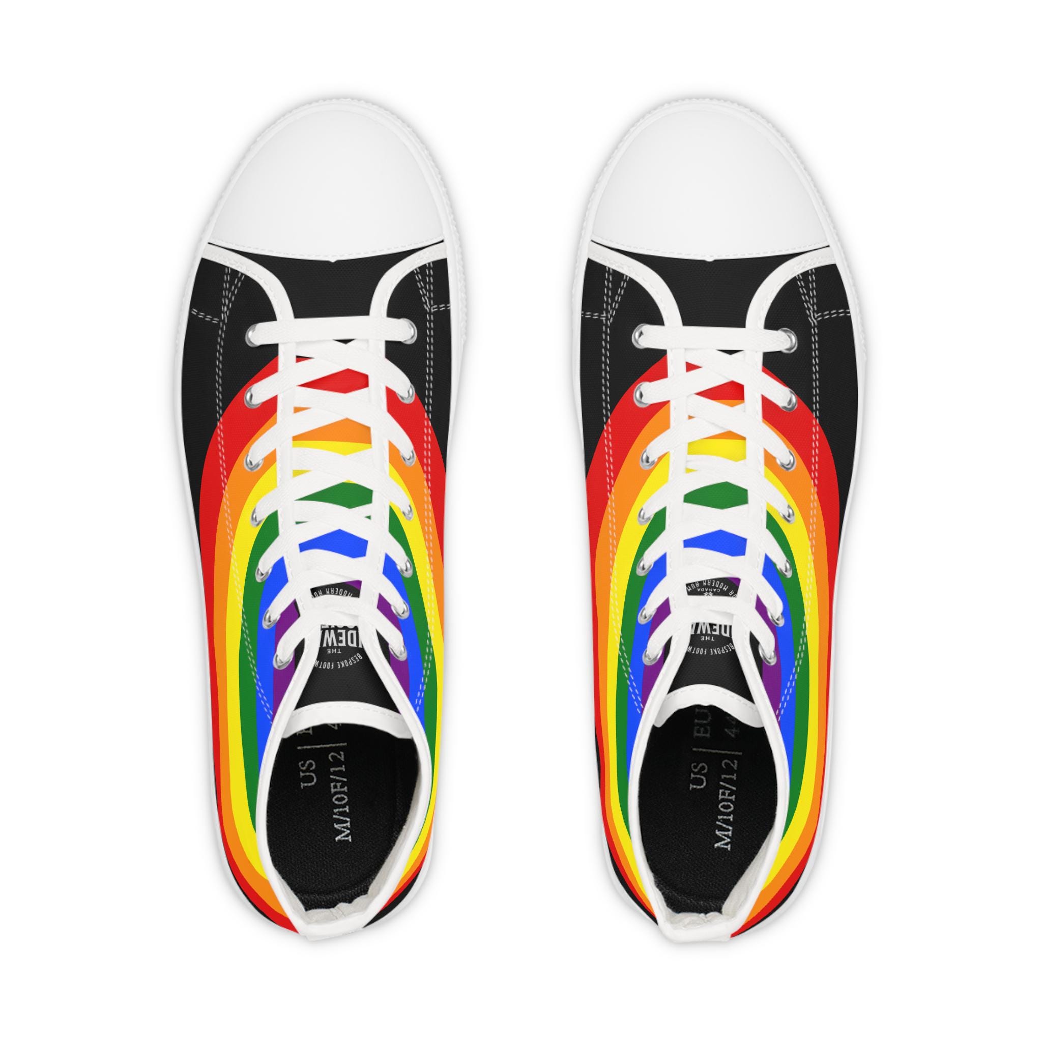 LGBTQ Gay Rainbow Striped Espadrilles - MENS - 12 - UBUNTU Gay Shoes & Footwear | Everyday Rainbow Pride Collection  main image 2