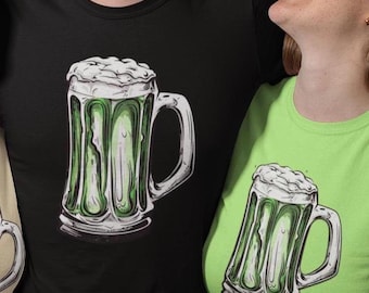 Camiseta de cerveza verde del Día de San Patricio: Camiseta irlandesa para beber