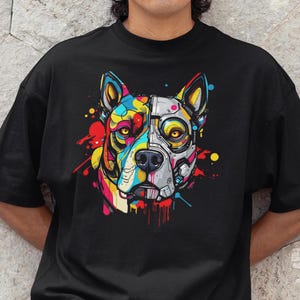 Pitbull Graffiti Tee - Unisex Street Art, Dog Lover T-Shirt, Dog Mom Gift, Gift for Dog Dad, Pitbull Tshirt, Unisex Softstyle T-Shirt