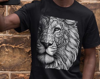 Artistic Lion T-Shirt: Safari Streetwear, Unisex Design