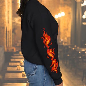 Flames Fire Arms Unisex Sweatshirt, Fire Arms Design Sweater, Gift for Boyfriend or Girlfriend, Biker Flames Sweatshirt