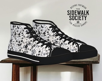 Germ Bacteria High Top Sneakers: Unisex Medical Nurse Shoes