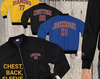 Customizable All-Over Print Bomber Jacket: Personalized Team Family Outerwear