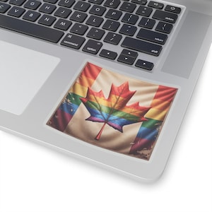 LGBTQ+ Kanada Flagge Aufkleber: Pride Laptop Aufkleber