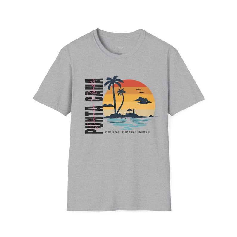 Punta Cana Beach T-Shirt: Dominican Republic Travel Tee Sport Grey