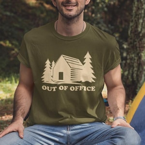 Out Of Office Vacation T-Shirt, Unisex Travel Shirt, Beach Tee, Cottage Weekend Top, Carribean Cruise Gift, Couple Shirt Travel, Summer Tee