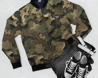 3D Camo Bomberjacke: Unisex Green Camouflage Oberbekleidung