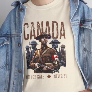Canada Not For Sale T-Shirt, Unisex Never 51 Tee, Elbows Up, Gift for Dad, Partriotic Canadian Shirt, Tariff War, Save Canada, Buy Canadian