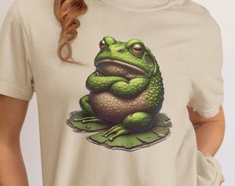 Grumpy Frog Unisex T-Shirt: Funny Angry Frog Tee