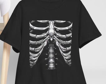 Skeleton Rib Cage X-Ray T-Shirt: Goth Halloween Costume Tee