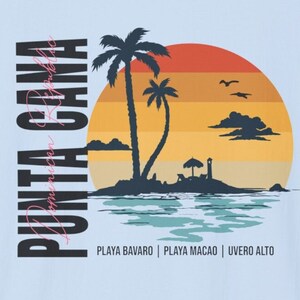 Punta Cana Beach T-Shirt: Dominican Republic Travel Tee Light Blue