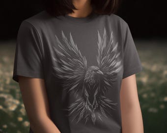 Faded Black Crow T-Shirt: Unisex Bird Graphic Tee