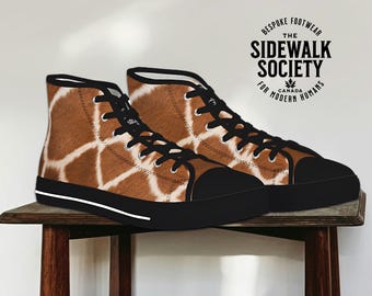 Giraffe Print High-Top Sneakers: Unisex Fashion Footwear