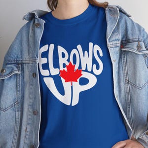 Elbows Up Heart TShirt! Heart Shaped Elbows Up with Maple Leaf Tee, Canada Not For Sale, Unisex Tee, Tariff War, Canada First