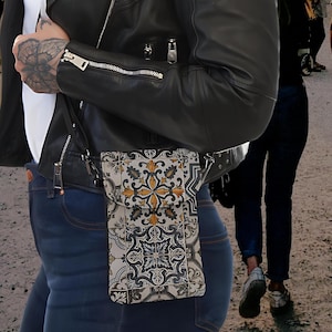 Portefeuille festival marocain | de l'Est pour téléphone portable | Sac à main Adventure à bandoulière | Petit portefeuille de voyage | Cuir microfibre