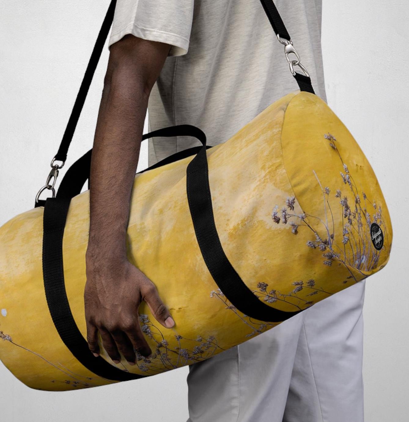 Yellow Floral Duffle Bag: Vintage Look Weekender Travel Bag - Etsy