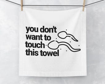 Funny Adult Face Towel: "Clean Up On Aisle 69" Gag Gift