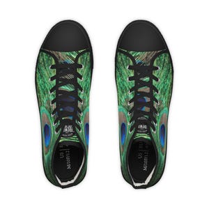 peacock sneaker, peacock sneakers, feather shoes, bird shoes, high top sneakers, mens shoes, modern shoes, womens shoes, unique shoes, hi-top shoes, bespoke footwear, custom shoes