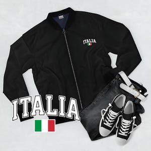 Italian Pride Bomber Jacket, Italia Zip Up Fall Spring Coat, Viva Italia Unisex Outerwear, Italy Flag Men&#39;s Coat, Italian Heritage Clothing,
