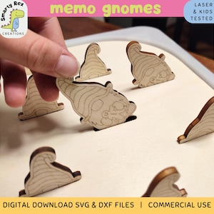 Archivos de memoria láser de gnomos navideños, juego de memoria SVG DXF, juego de colores, juguetes educativos para niños pequeños