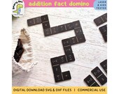 Math Dominoes Laser File, Addition Fact Game SVG DXF, Early Education Teaching Aids, Early Math Skills, Homeschool Math, Math Center Game
