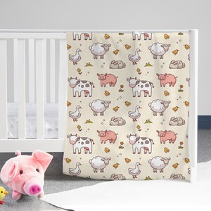 Farm Baby Blanket, Baby Gift, Barn nursery, New Baby Gift, Farm Nursery Decor, Baby Girl Gift, Gift For Boy