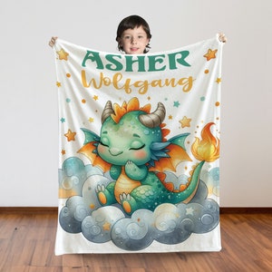Personalized Dragon Baby Blanket: Fantasy Nursery Decor