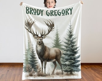 Deer Baby Blanket: Personalized Hunting Nursery Gift