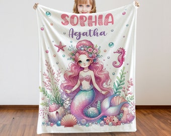 Monogrammed Mermaid Baby Blanket: Plush Ocean Nursery Decor