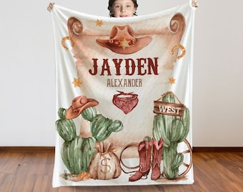 Personalized Cowboy Baby Blanket: Western Nursery Decor