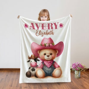 Personalized Cowgirl Baby Blanket: Western Nursery Decor