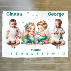 Personalized Twin Milestone Blanket: Plush Velveteen Gift