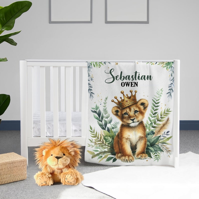 Personalized Lion Baby Blanket: Safari Jungle Nursery Decor - Etsy