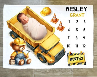 Construction Milestone Blanket: Dump Truck Monthly Growth Tracker