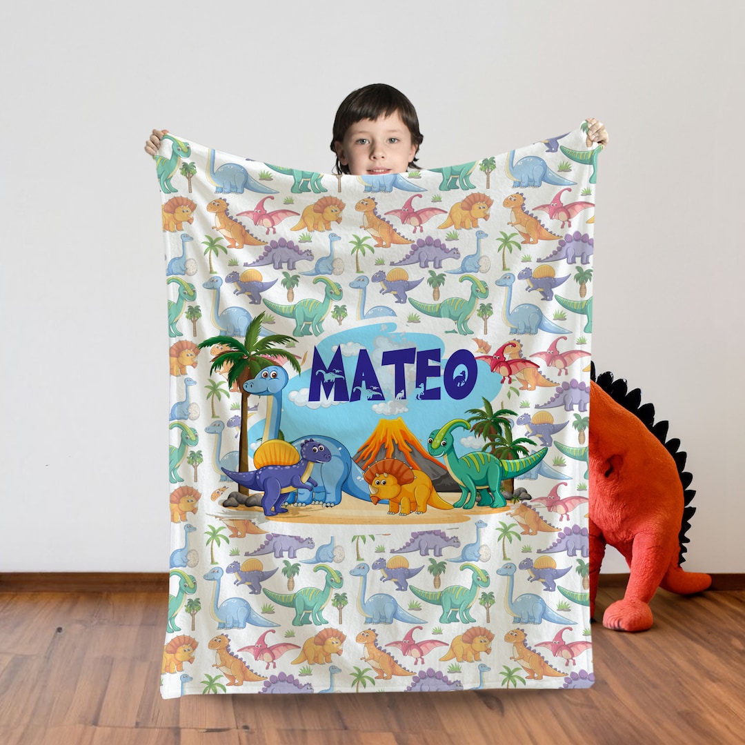 Personalized Dinosaur Blanket, Kids Blanket, Boy Gift, Baby Gift, Gift ...