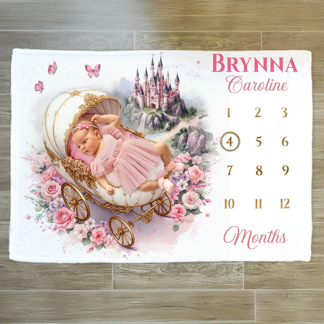 Personalised milestone blanket girl new arrivals
