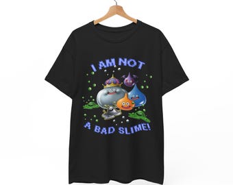 私は悪いスライムじゃない、ドラゴンクエストファン、ドラゴンクエストTシャツ、スライムTシャツ、スライムファン、ユニセックスヘビーコットンTシャツ、ビデオゲーム