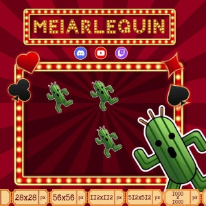 4 Animated emotes Cacti/Cactus for twitch/discord.