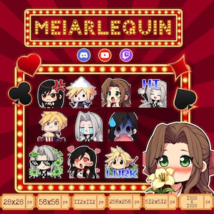 27 Emotes pack F Fantasy for twitch, discord, youtube and more