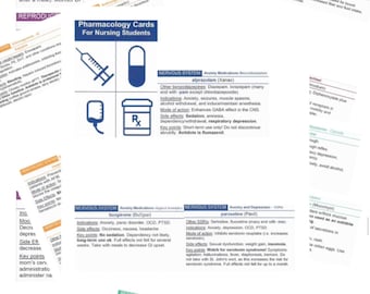 Farmacologie-flashcards voor studenten verpleegkunde (digitale download)