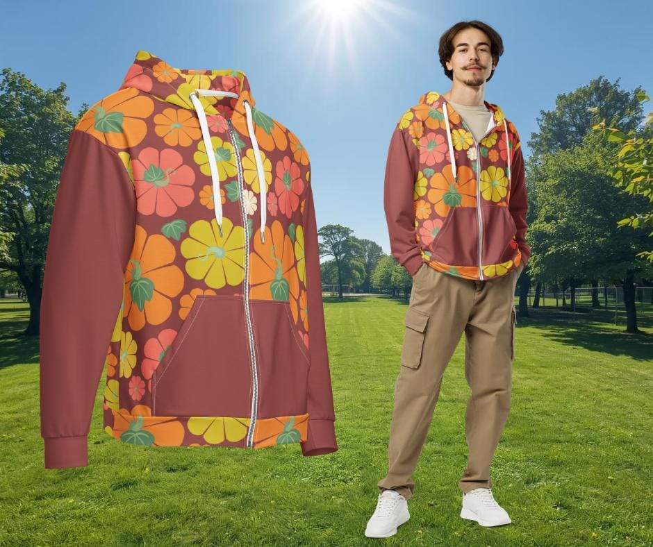 1970s Zip up Hoodie Xs - Etsy