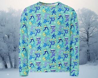 Abominable Snow Day Winter Pullover, Comfy Cryptid Party Yeti Holiday Sweatshirt