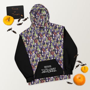 Classic Movie Monster Unisex Hoodie Halloween Pullover Autumn Hooded Sweatshirt Horror Loungewear Scary Film Themed Pullover