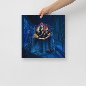 Póster mate "Fuera de límites" del Trío Mágico de HP, decoración de la Escuela Mágica, Mapa del Merodeador de HP (arte de fan)