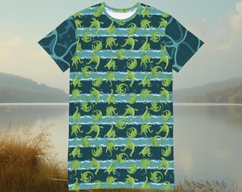 Loch Ness Monster Nightie Cryptid Gift Comfy Sleep Shirt Loungewear Nessie T-shirt Dress