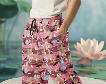 Unisex-Joggingshose mit weiten Beinen und Allover-Druck