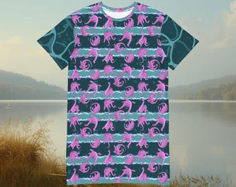 Loch Ness Monster Nightie Cryptid Gift Comfy Sleep Shirt Loungewear Nessie T-shirt Dress