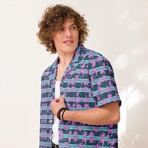 Loch Ness Monster Button Down Cryptid Nessie Button Up Lake Monster Shirt