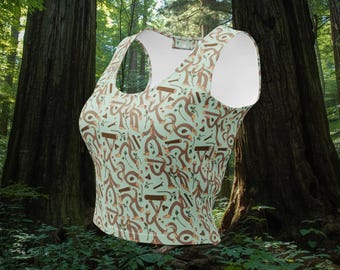 Bigfoot Bonanza Body Hugging Comfy Tank Top: Sasquatch Cryptid Activewear Crop Top